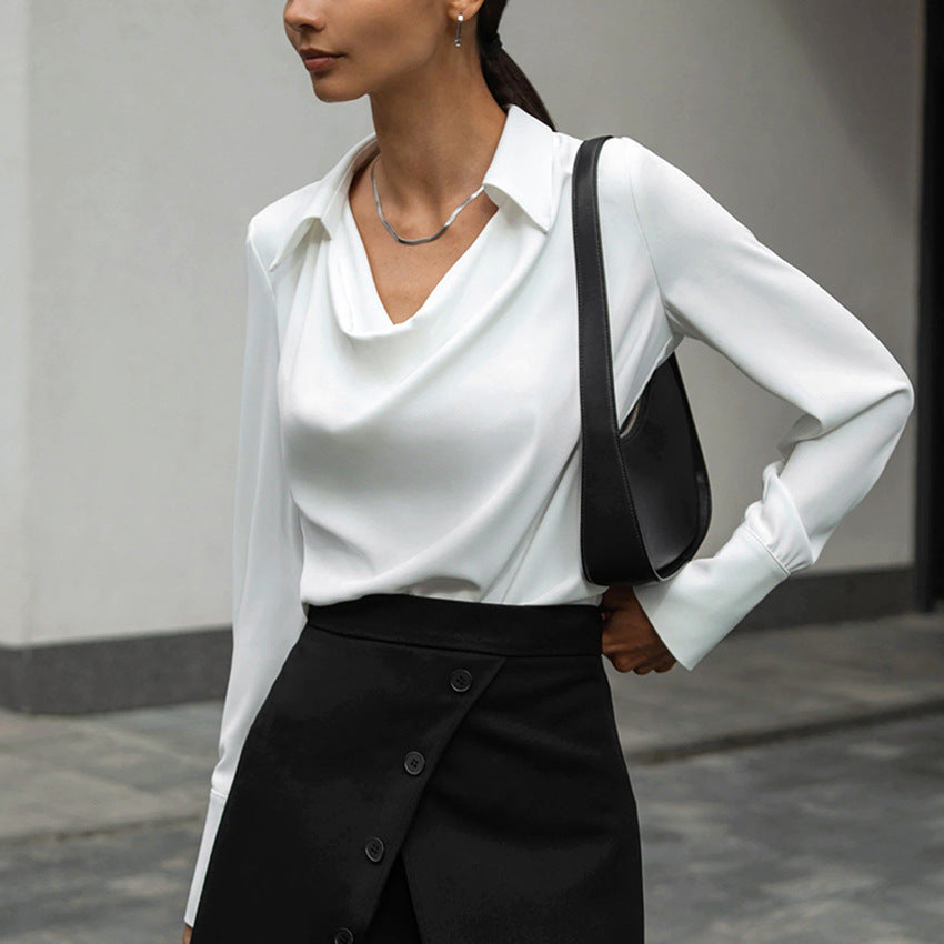 Women’s Fashion Autumn White Long Sleeve Blouse