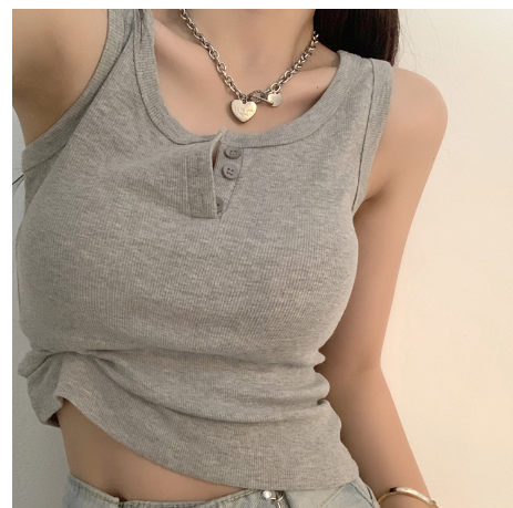Summer Women’s 3-Button Seamless Cotton Vest