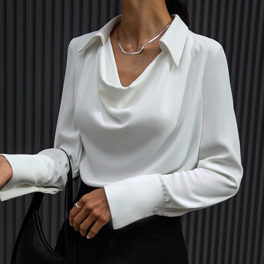 Women’s Fashion Autumn White Long Sleeve Blouse