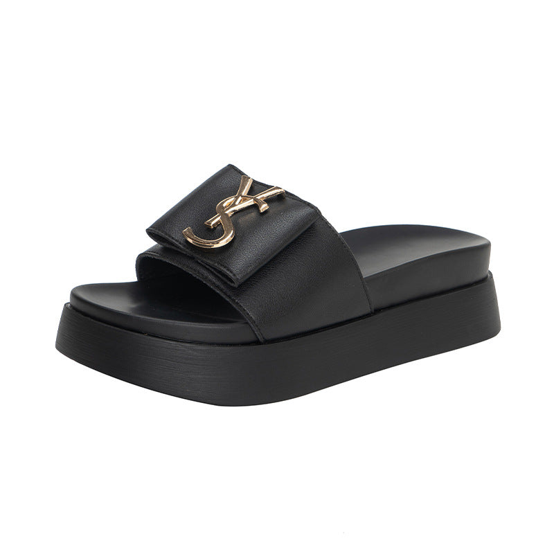 Women’s Fashion Thick-Soled Leather Sandals 2024