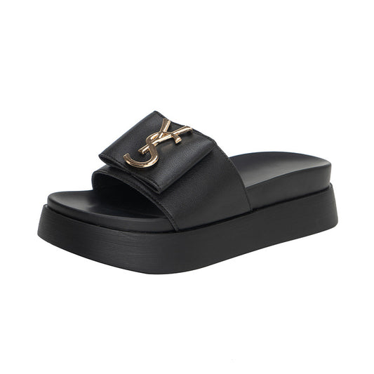 Women’s Fashion Thick-Soled Leather Sandals 2024