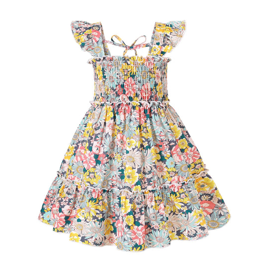 YOUNGER TREE Toddler Girl Dress Kids Sleeveless Ruffle Dresses for Girls Summer Outfits Beach Sundress(Floral4-5 T)